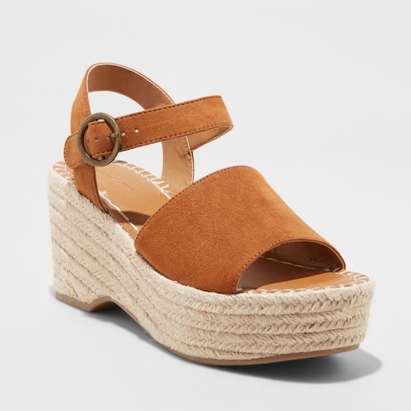 Universal Thread Shoes - Womens Brown Morgan Espadrille Wedge Sandals